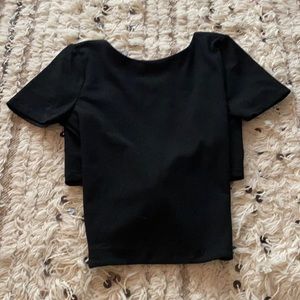 Cropped Open Back Tee